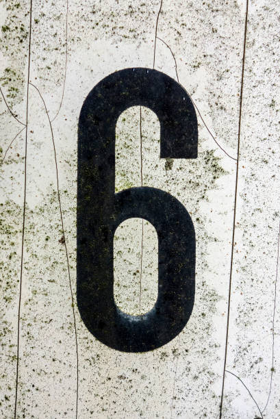 istock Written Wording in Distressed State Typography Found Number Six 6 990301234
