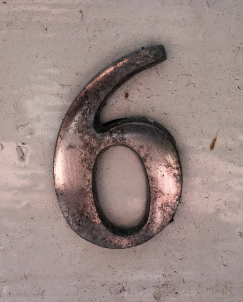 istock Written Wording in Distressed State Typography Found Number Six 6 990302894