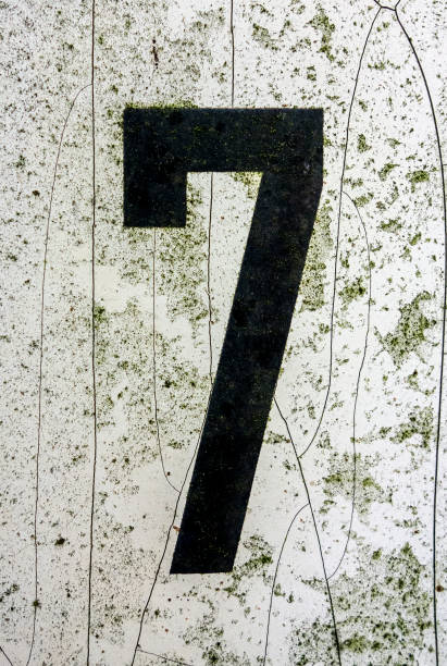 istock Written Wording in Distressed State Typography Found Number Seven, 7 990306284