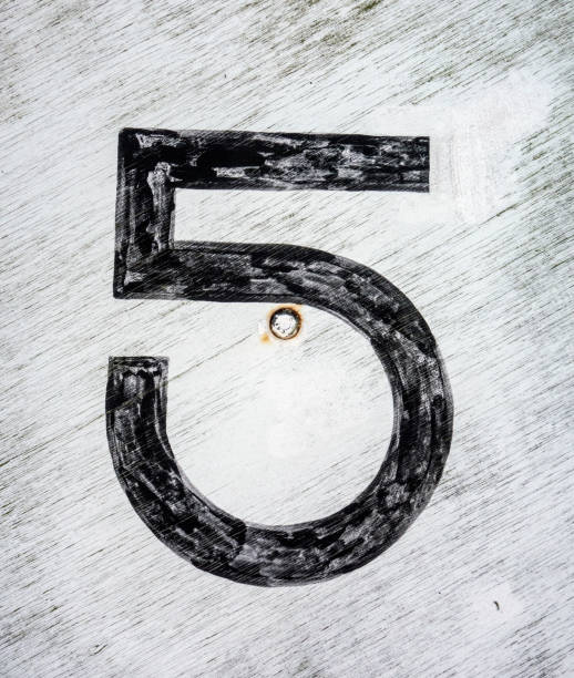 istock Written Wording in Distressed State Typography Found Number Five 5 990306630