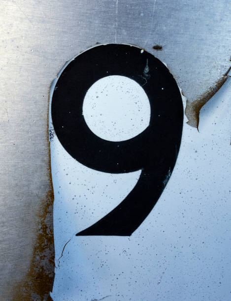 istock Written Wording in Distressed State Typography Found Number Nine 9 990310094