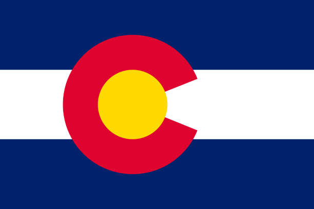 コロラド州の州旗。米国の状態のシンボル。ベクトル図 - mountain states点のイラスト素材／クリップアート素材／マンガ素材／アイコン素材