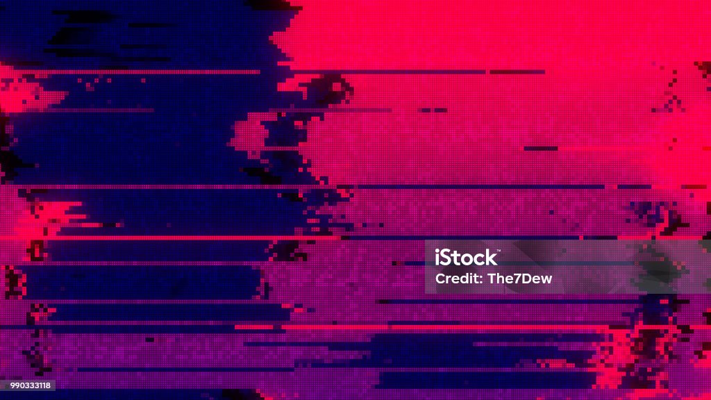 Einzigartiges Design abstrakte digitale Pixel Rauschen Glitch Fehler Video Schaden - Lizenzfrei Problem Stock-Foto