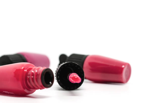 istock Red lipstick on white background for beauty and cosmetic concept 990346910