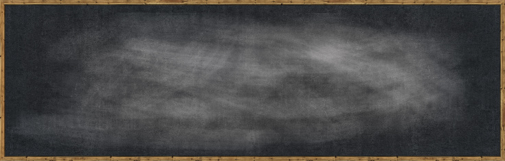 Frame Blank chalk rubbed out on blackboard for text or drawing or education graphic.