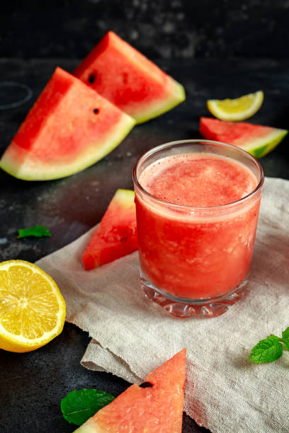 istock Freshly blended Watermelon smoothie with lemon and mint 990375304