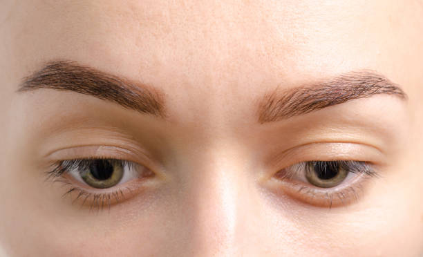 istock Female eyebrows brown eye look shape skin female 990375344
