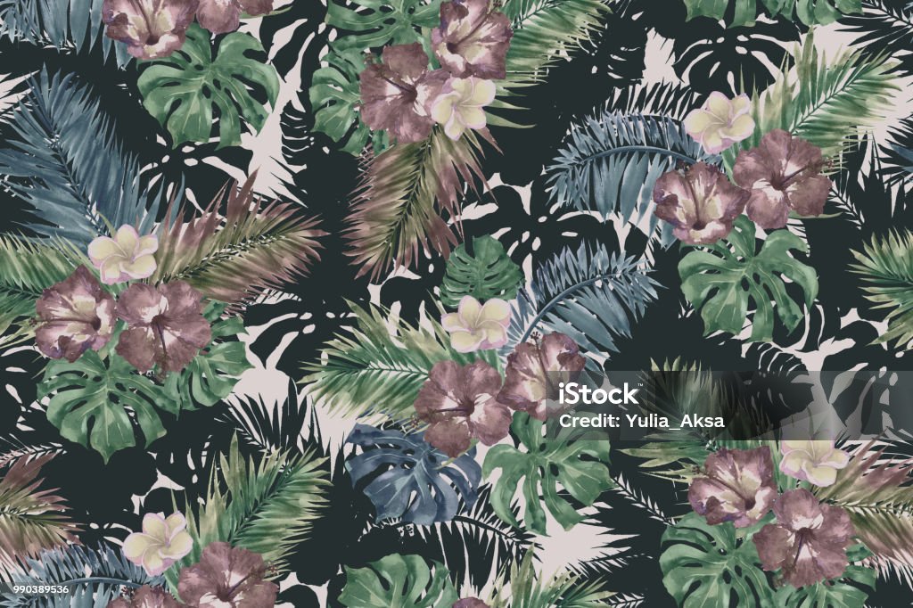 Ilustración de Patrón Floral Tropical Fondos Flores Oscuro Telón De Fondo Y Palma Hojas Repetición De Plantas Exóticas Fondo De Flores Flor Transparente y más Vectores Libres de Derechos de Abstracto - Ilustración de Patrón Floral Tropical Fondos Flores Oscuro Telón De Fondo Y Palma Hojas Repetición De Plantas Exóticas Fondo De Flores Flor Transparente y más Vectores Libres de Derechos de Abstracto -