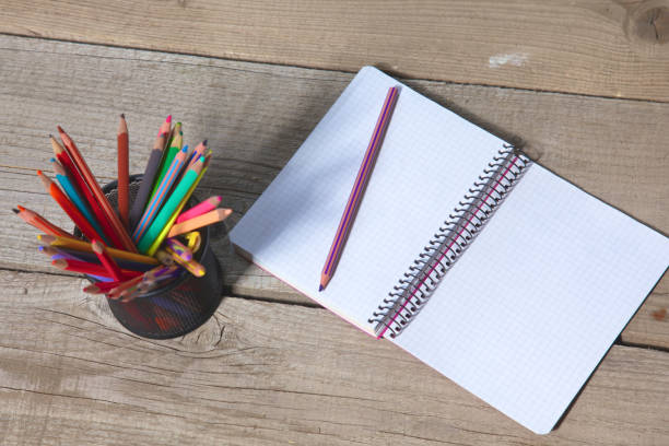 istock book and pencil on old wooden table 990395606