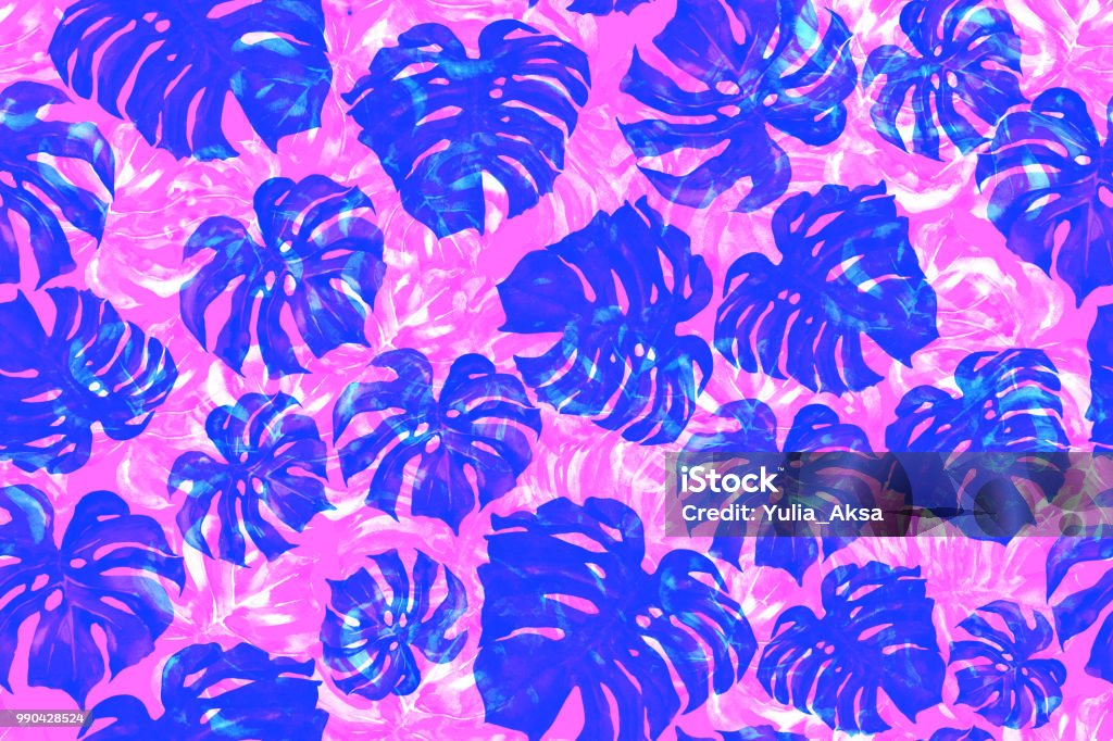 Leaves Pattern Backround Dark Masculine Template Watercolor Painting Lush  Foliage Cordilain Tropical Plant Wallpaper Monochrome Stock Illustration -  Download Image Now - iStock