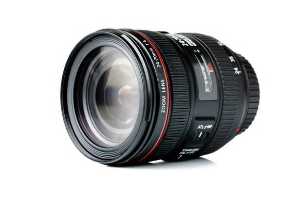 istock Photographic zoom lens on white background 990450732