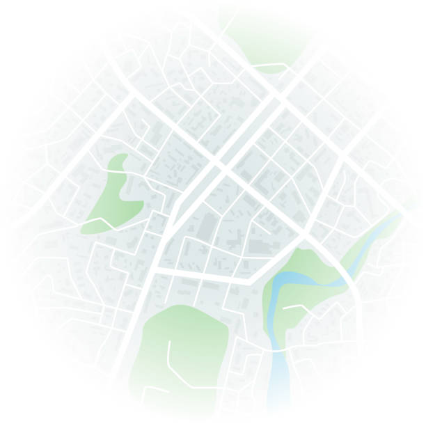 istock Abstract city map with blurred edge. City residential district scheme. City district plan. Vector illustration 990450844