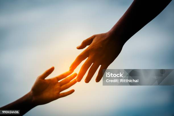 Hand To Hand Holding Connect Relationship Stock Photo - Download Image Now - Hand, Support, Assistance