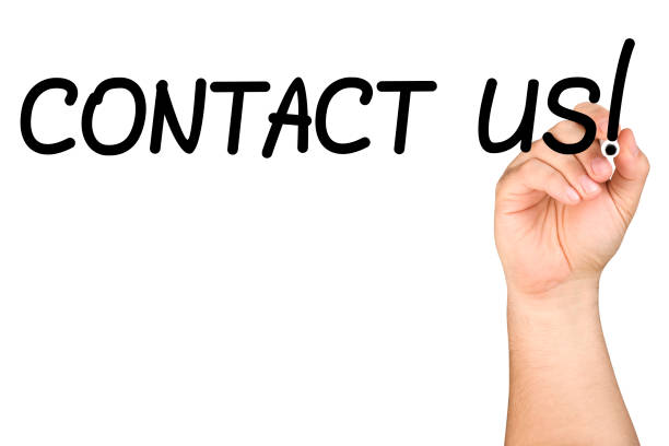istock Hand Writing Contact Us Clear Glass Whiteboard 990457882