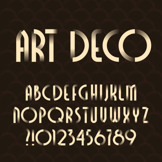 アールデコ アルファベット書体。文字と数字を入力します。 - art deco点のイラスト素材／クリップアート素材／マンガ素材／アイコン素材