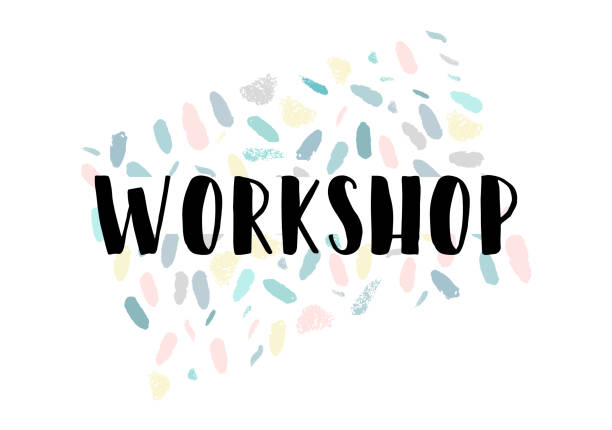 istock Artistic creative hand drawn header, label or poster of craft hand made art shop. Abstract background with brush paint strokes , worn textures and textured cut font. Made in vector 990462842