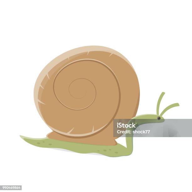 Funny Cartoon Snail Stock Illustration - Download Image Now - Animal, Animal Shell, Animal Wildlife