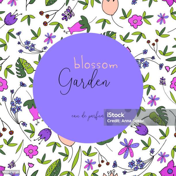Beautiful Floral Pattern Label Stock Illustration - Download Image Now ...