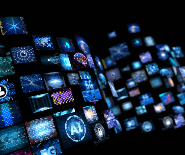 istock Media concept video wall with small screens 990489278