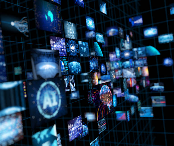 istock Media concept video wall with small screens 990489286