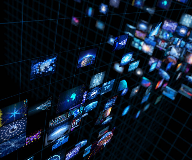istock Media concept video wall with small screens 990489288