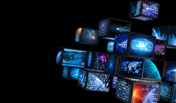 istock Media concept video wall with small screens 990489314