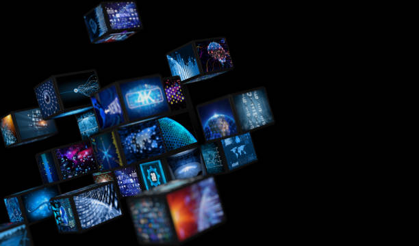istock Media concept video wall with small screens 990489322