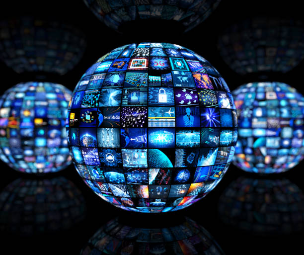 istock Media concept video wall with small screens 990490352
