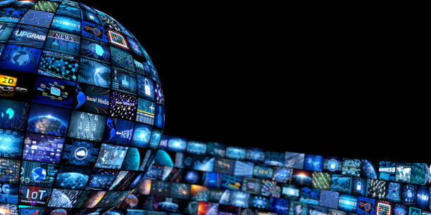 istock Media concept video wall with small screens 990491408