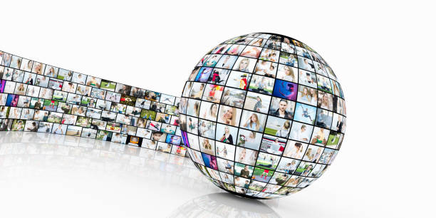 istock Media concept video wall with small screens 990491438