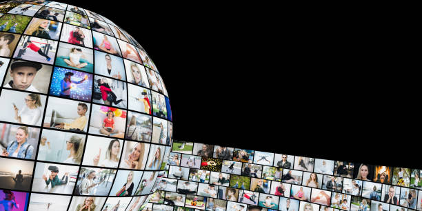 istock Media concept video wall with small screens 990491500