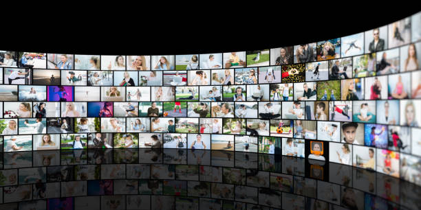 istock Media concept video wall with small screens 990491512