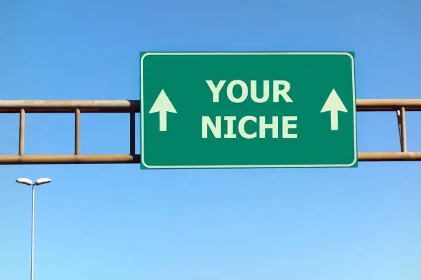Your niche text on green road sign