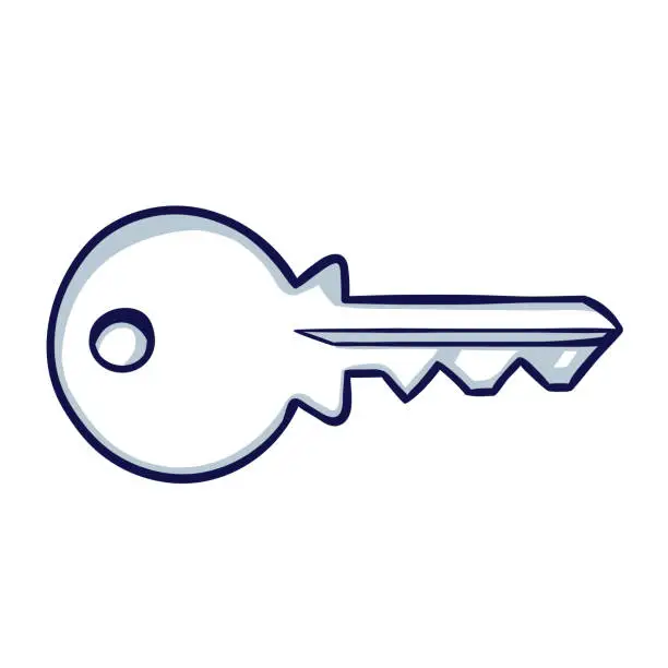 Vector illustration of Key icon in trendy sketch style isolated on white background concept.