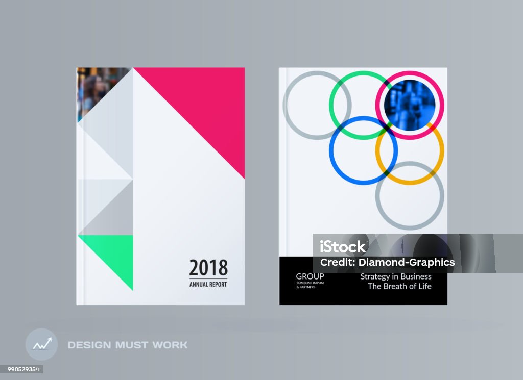 Triangular Pattern Brochure Brochure Design Triangular Template Colourful Modern Abstract Set ...