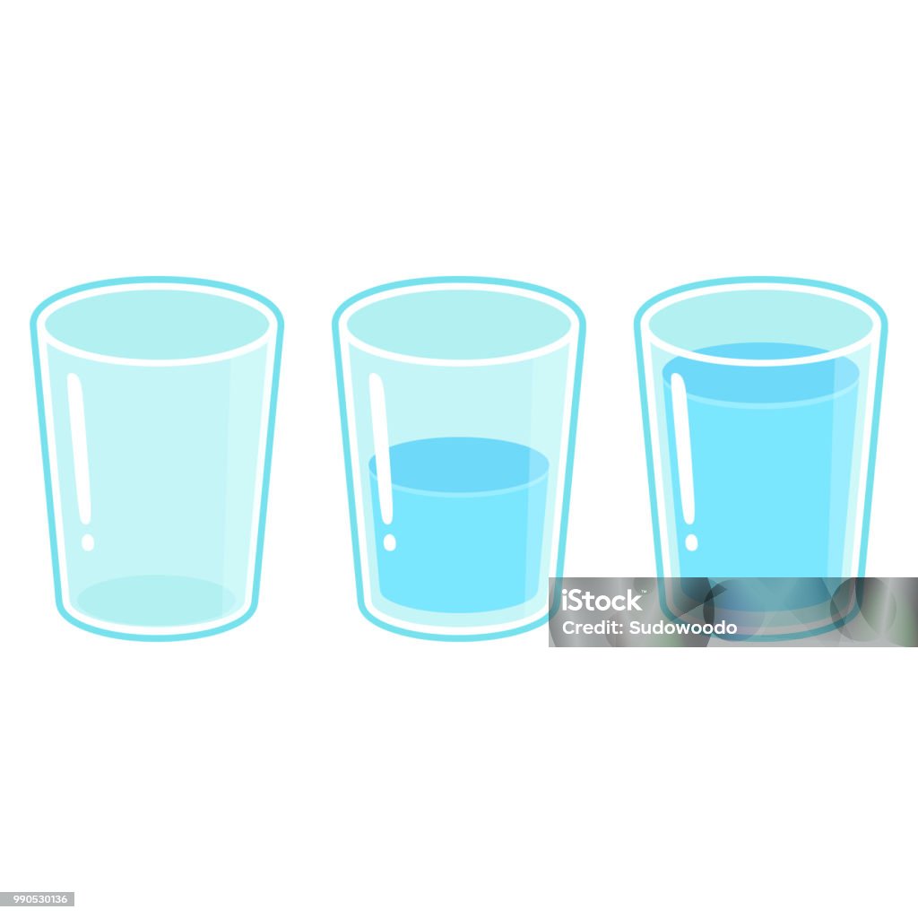 Trois verres d’eau ensemble - clipart vectoriel de Verre libre de droits