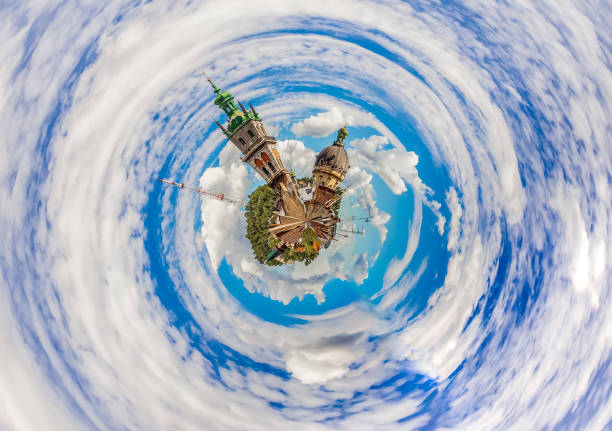 istock Miniature planet of Lviv. 360 degree view 990537310