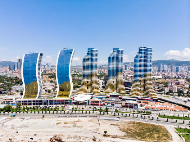 Istanbul, Turkey - February 23, 2018: Aerial Drone View of IstMarina Skyscrapers Avm Shopping Mall in Istanbul Kartal Istanbul, Turkey - February 23, 2018: Aerial Drone View of IstMarina Skyscrapers Avm Shopping Mall in Istanbul Kartal. Architectural Concept. kartal stock pictures, royalty-free photos & images