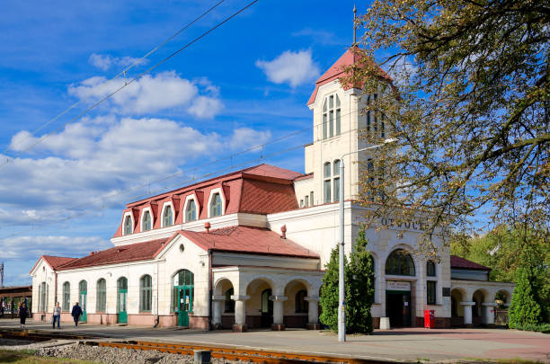 Otwock, mazovia province, Poland. Railway station (built 1910). Exemple of modernist architecture in the suburbs of Warsaw.
