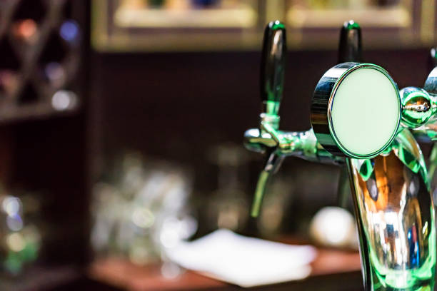 Close up of beer tap in modern bar