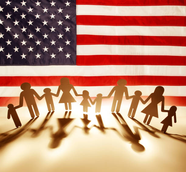 istock Family and USA flag 990564710