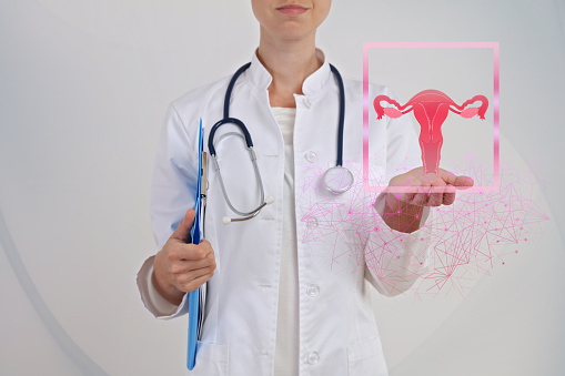 Ginecología, healthprevention mujer y tecnologías modernas del concepto de diagnóstico photo