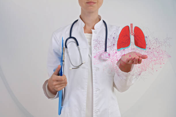 istock Lung health prevention. Concept of modern technologies of diagnostics 990581144