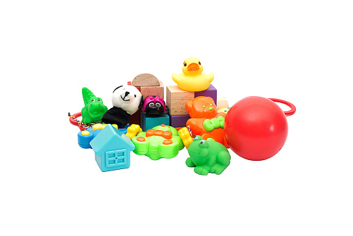 Children’s toys isolate on a white background with Clipping Path