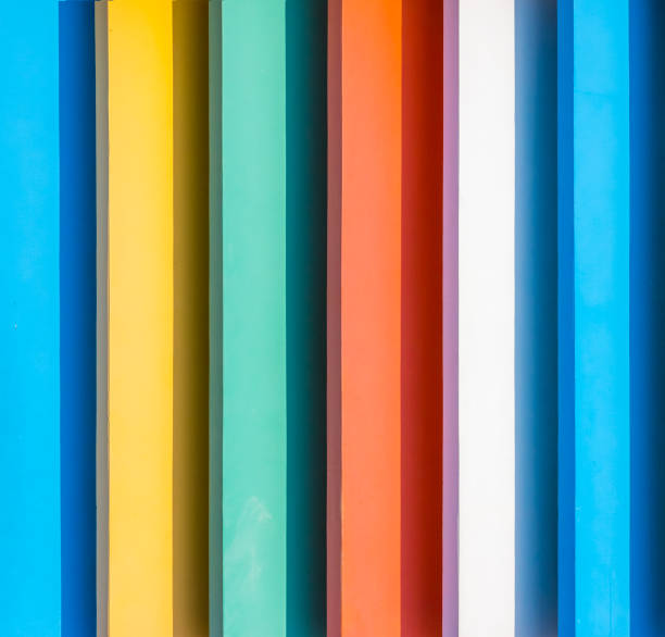 Colorful lath decorated as a partition, used as a backdrop.