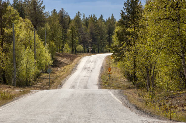 istock Quiet section of highway in Finland's far north 990635520