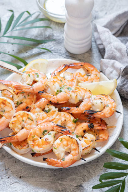 istock Grilled shrimp skewers 990635614