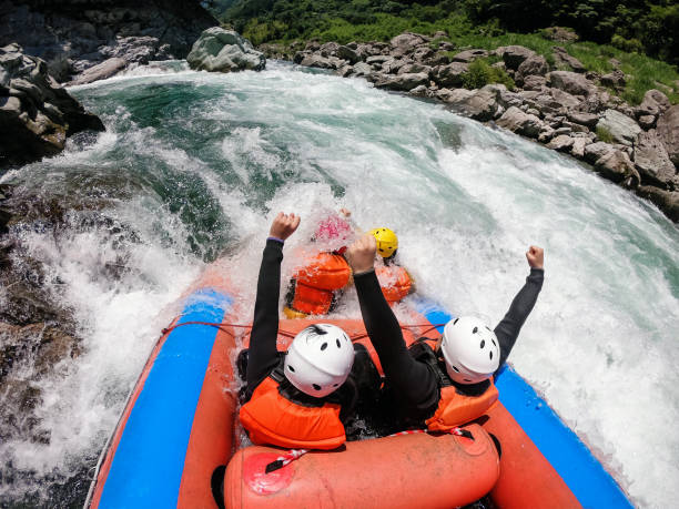 istock Personal point of view of a white water river rafting excursion 990643392