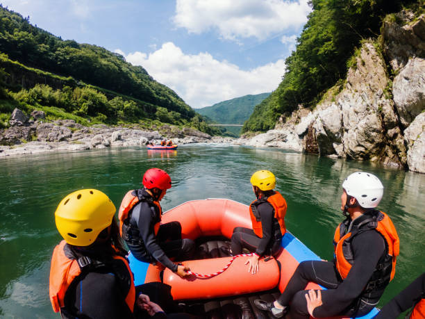 istock Personal point of view of a white water river rafting excursion 990645482