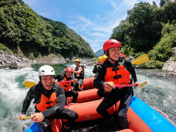 istock Personal point of view of a white water river rafting excursion 990645500